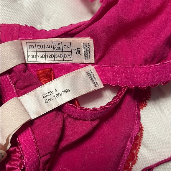 Agent Provocateur Molly pink and Red Lace Bra Set - Picture 8 of 8